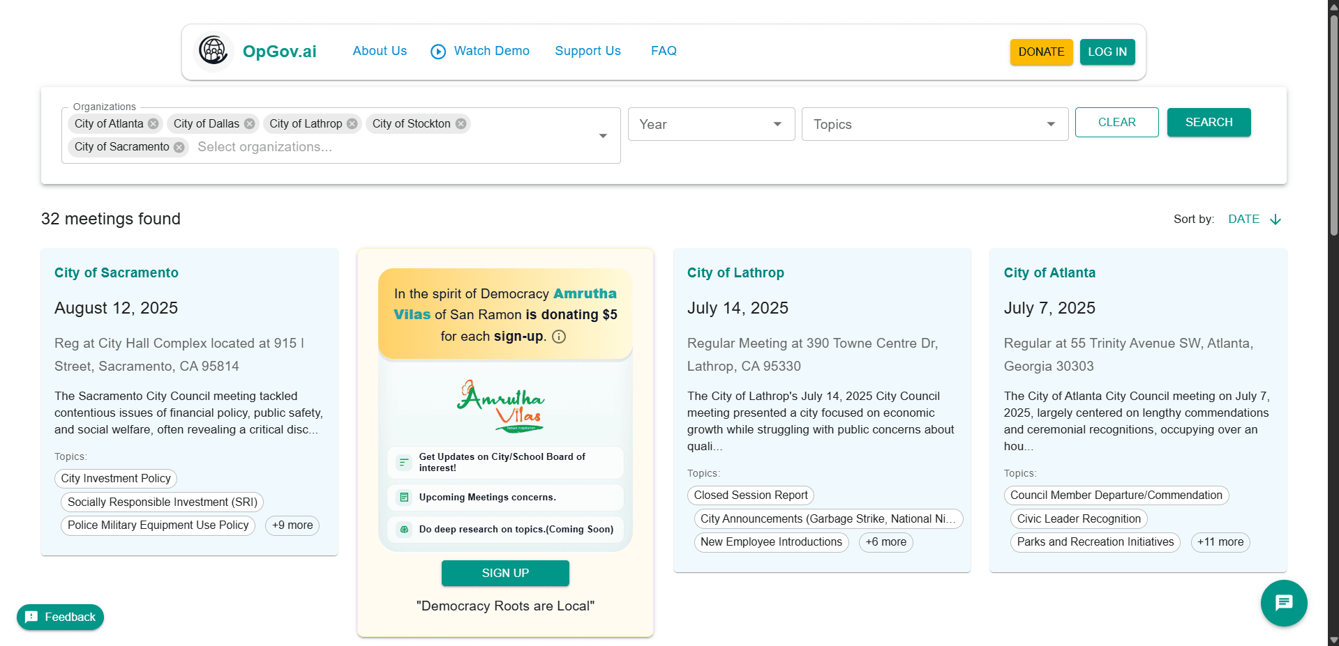 Example: how a donation translates to signups
